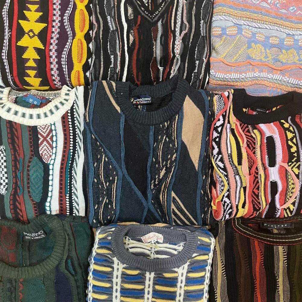 Lot of 9 Coogi Style Sweaters Bulk Wholesale Mixed Sizes Vintage Reseller Bundle - Picture 2 of 7